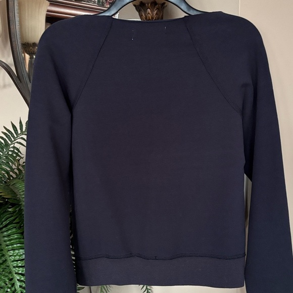 Artisan De Luxe Navy Blue Colorful Aztec Embroidered Boho Cropped Sweatshirt - Picture 6 of 12